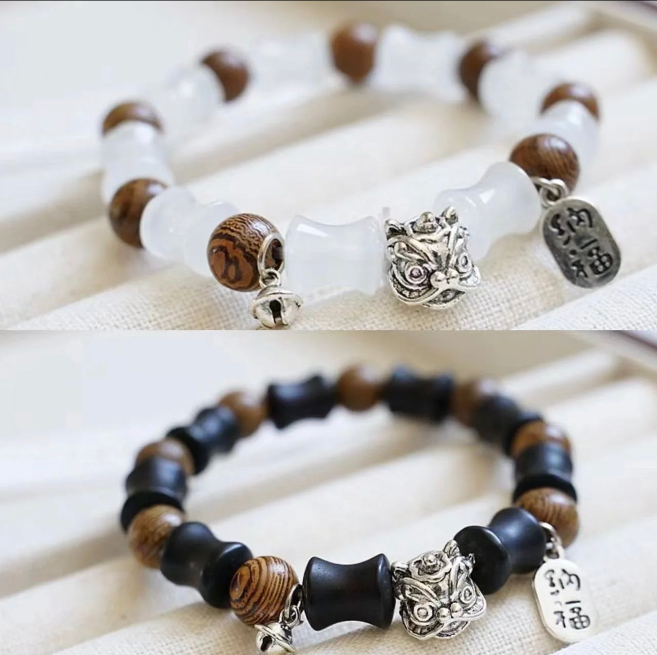 Couple/Sister Bracelet: Auspicious Bamboo Section Lion