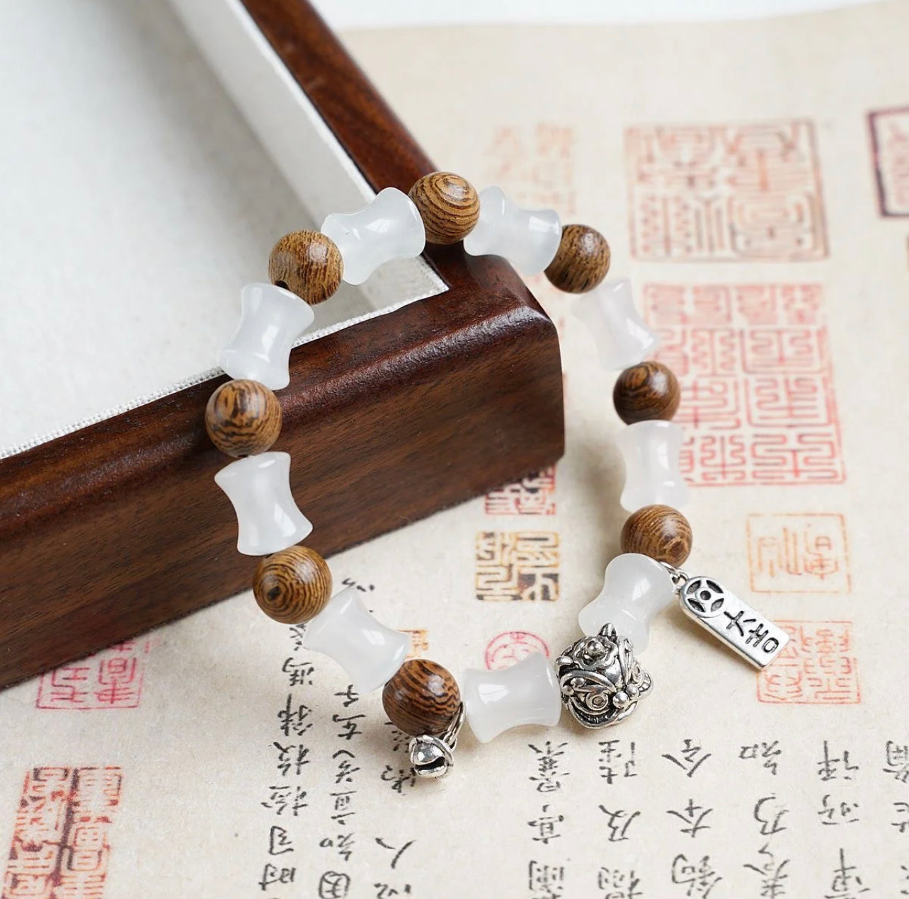 Couple/Sister Bracelet: Auspicious Bamboo Section Lion