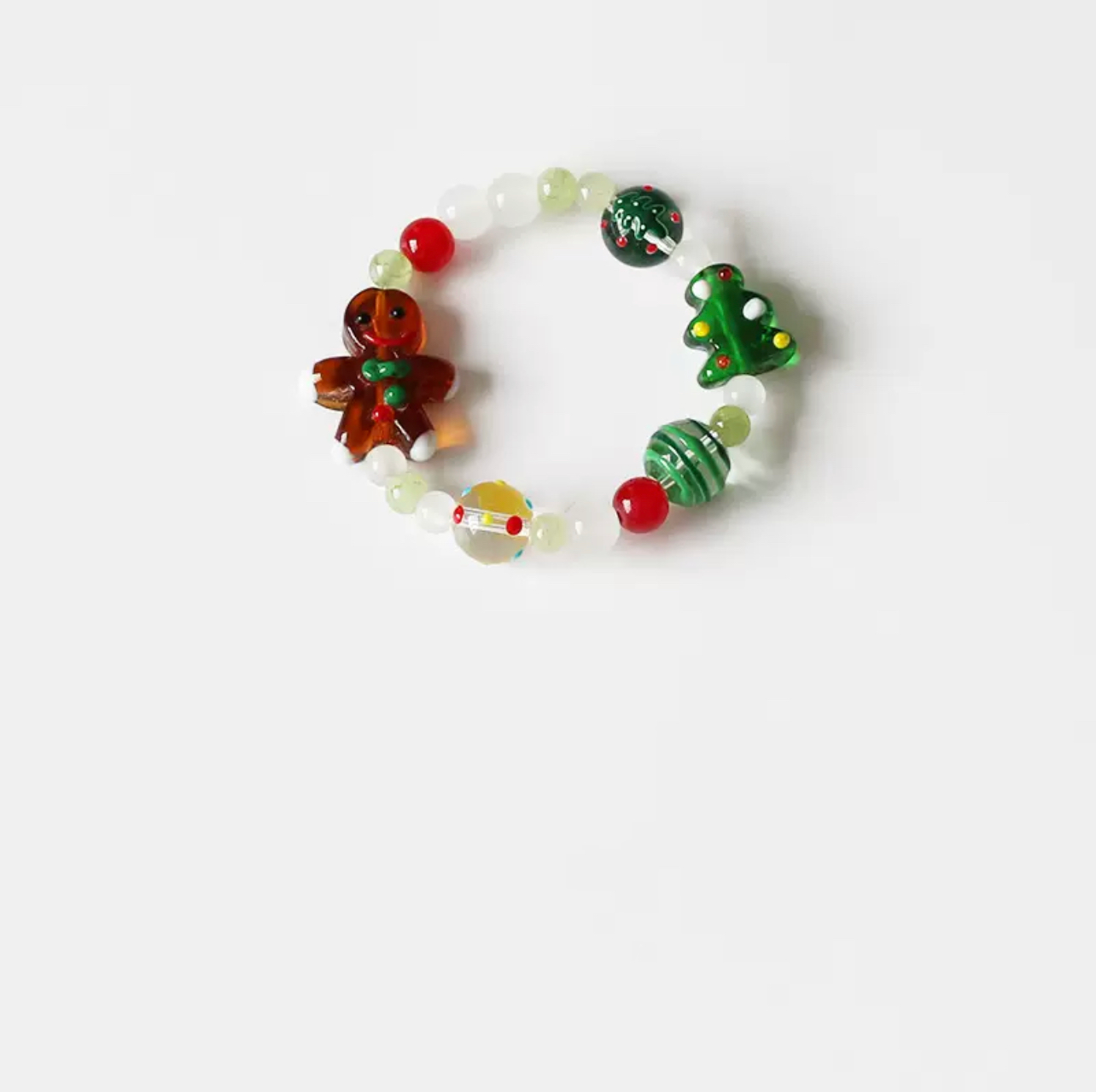 Gingerbread Man beaded bracelet