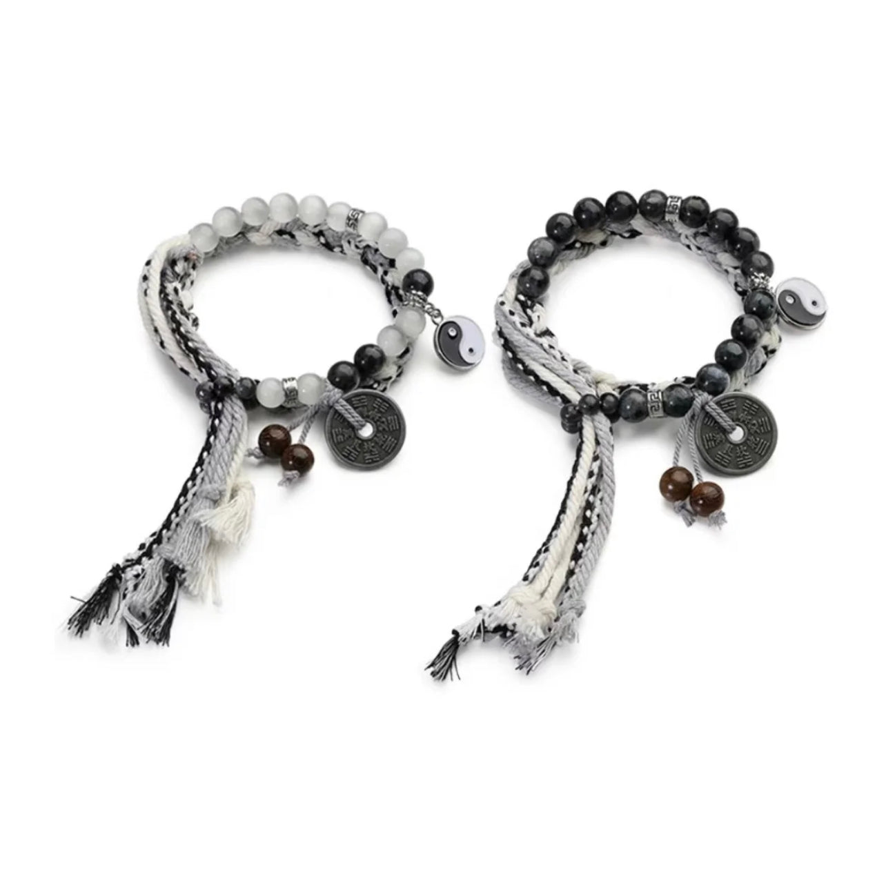 Couple/Sister Bracelet: Tai Chi Yin-Yang Mountain God Prosperity Bracelet